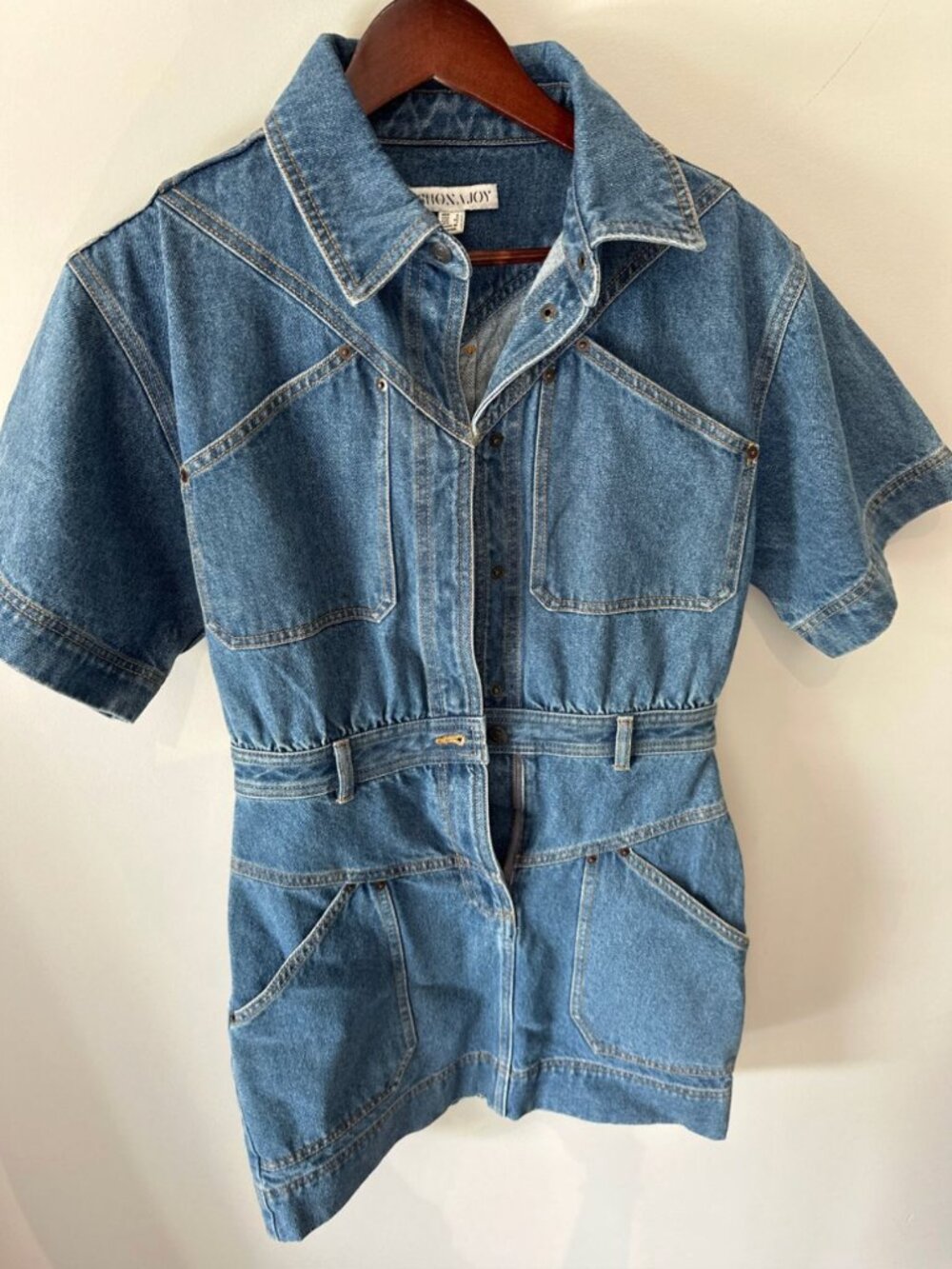 Shona Joy Emily Blue Denim Mini Dress Size 4 - Picture 5 of 5